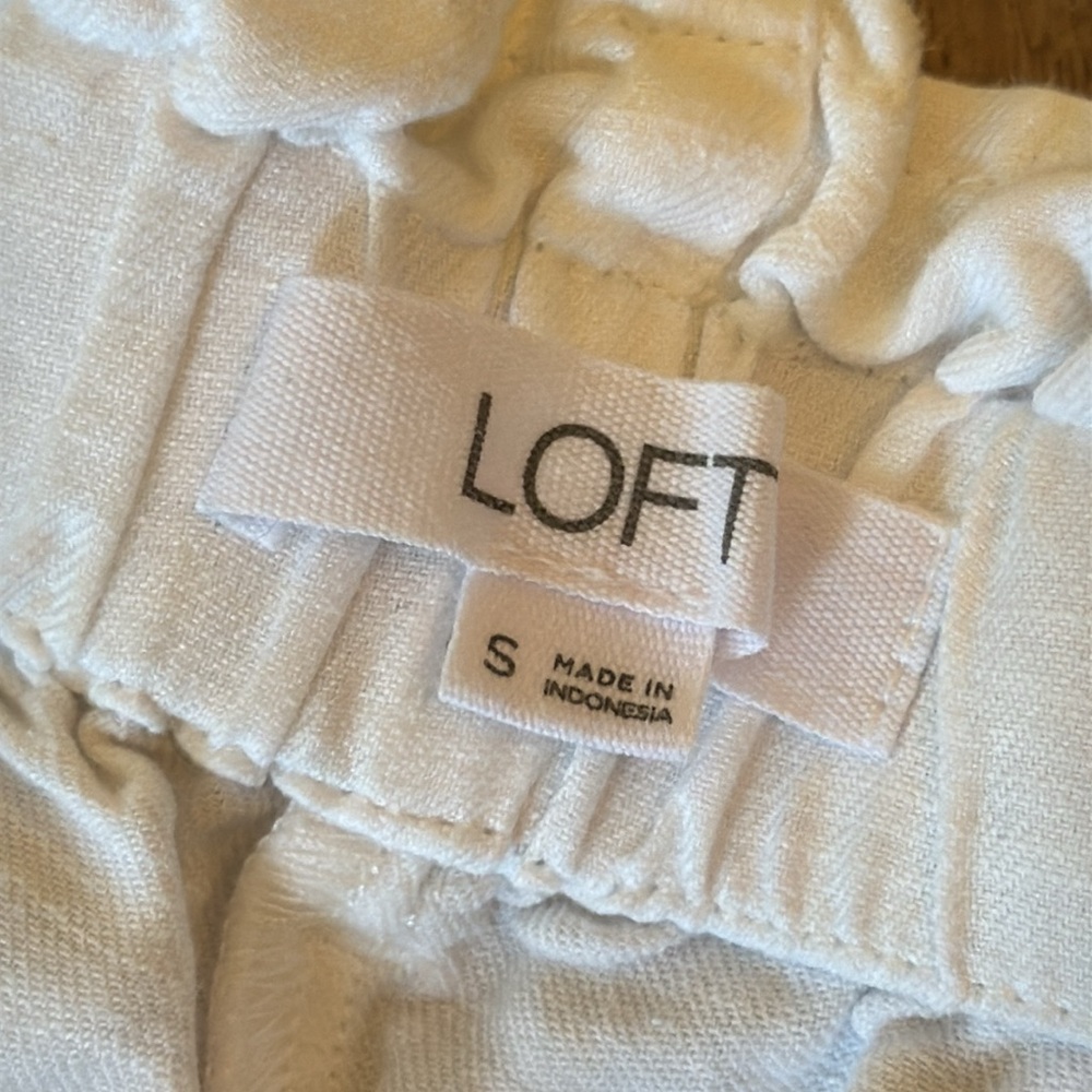LOFT White Linen Blend High Rise Dress Shorts Size Small - Picture 4 of 6